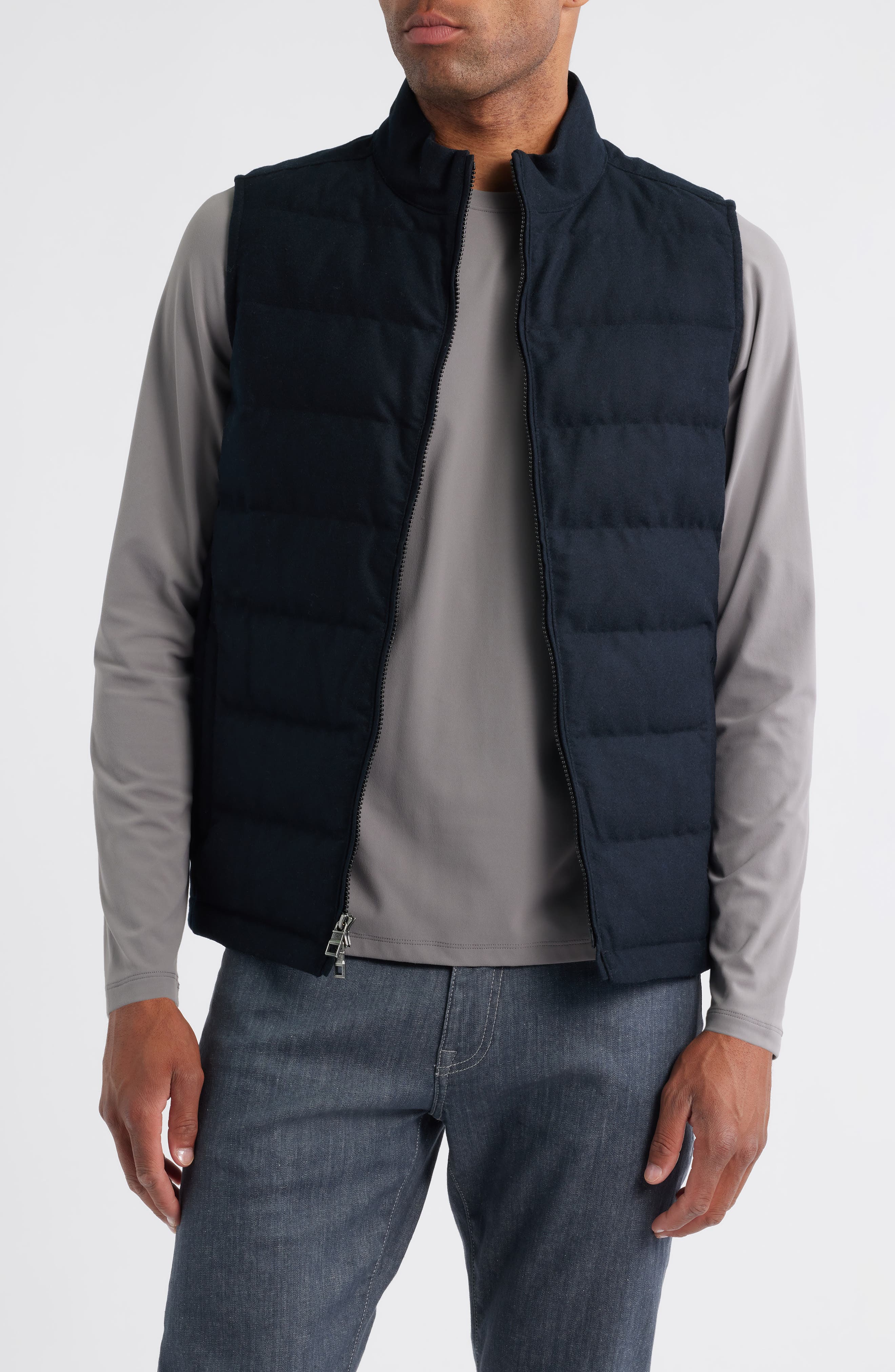 Peter Millar Davos Quilted Wool Flannel Vest (Men) | Nordstrom