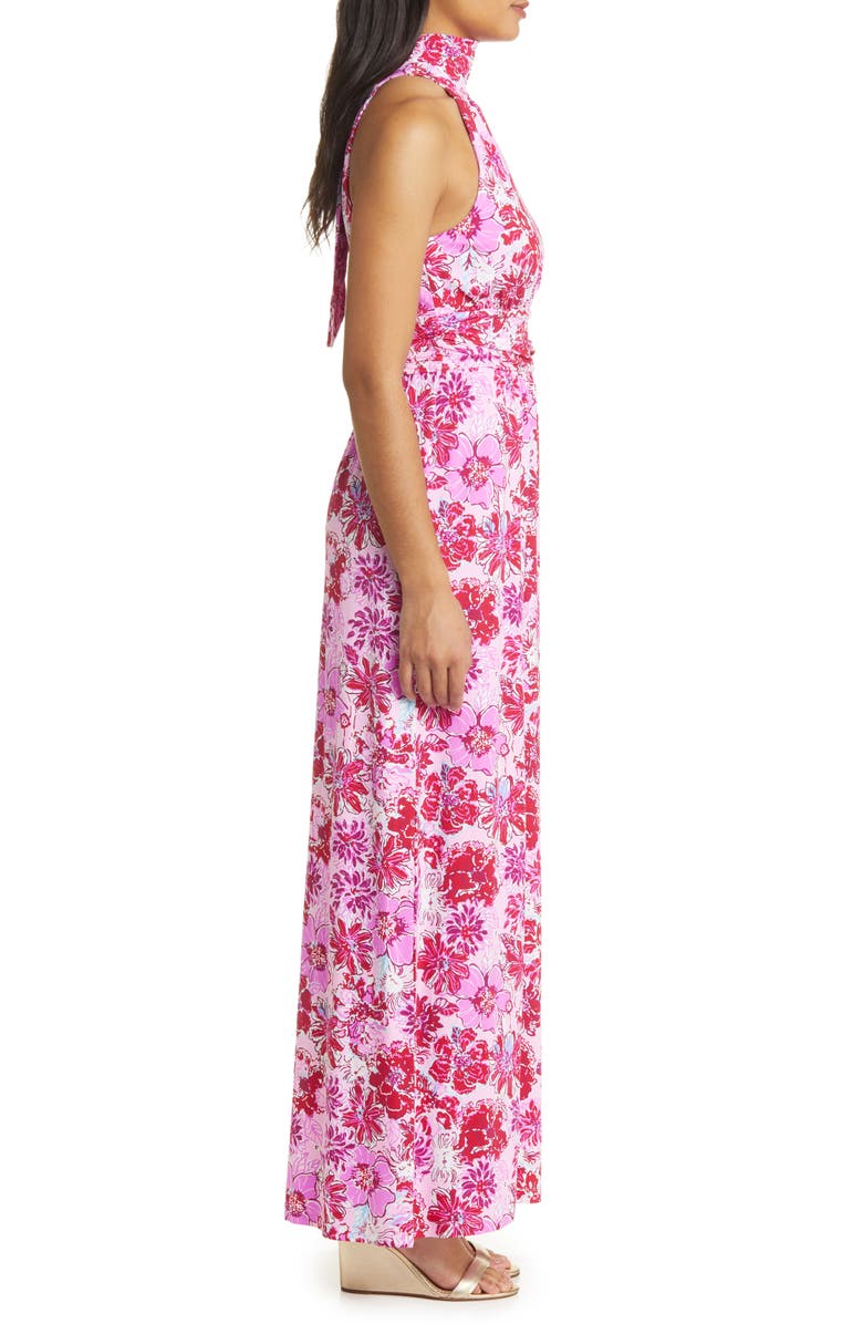 Lilly Pulitzer<sup>®</sup> Wyota Floral High Neck Midi Dress, Alternate, color, Lilac Thistle Wild Flowers