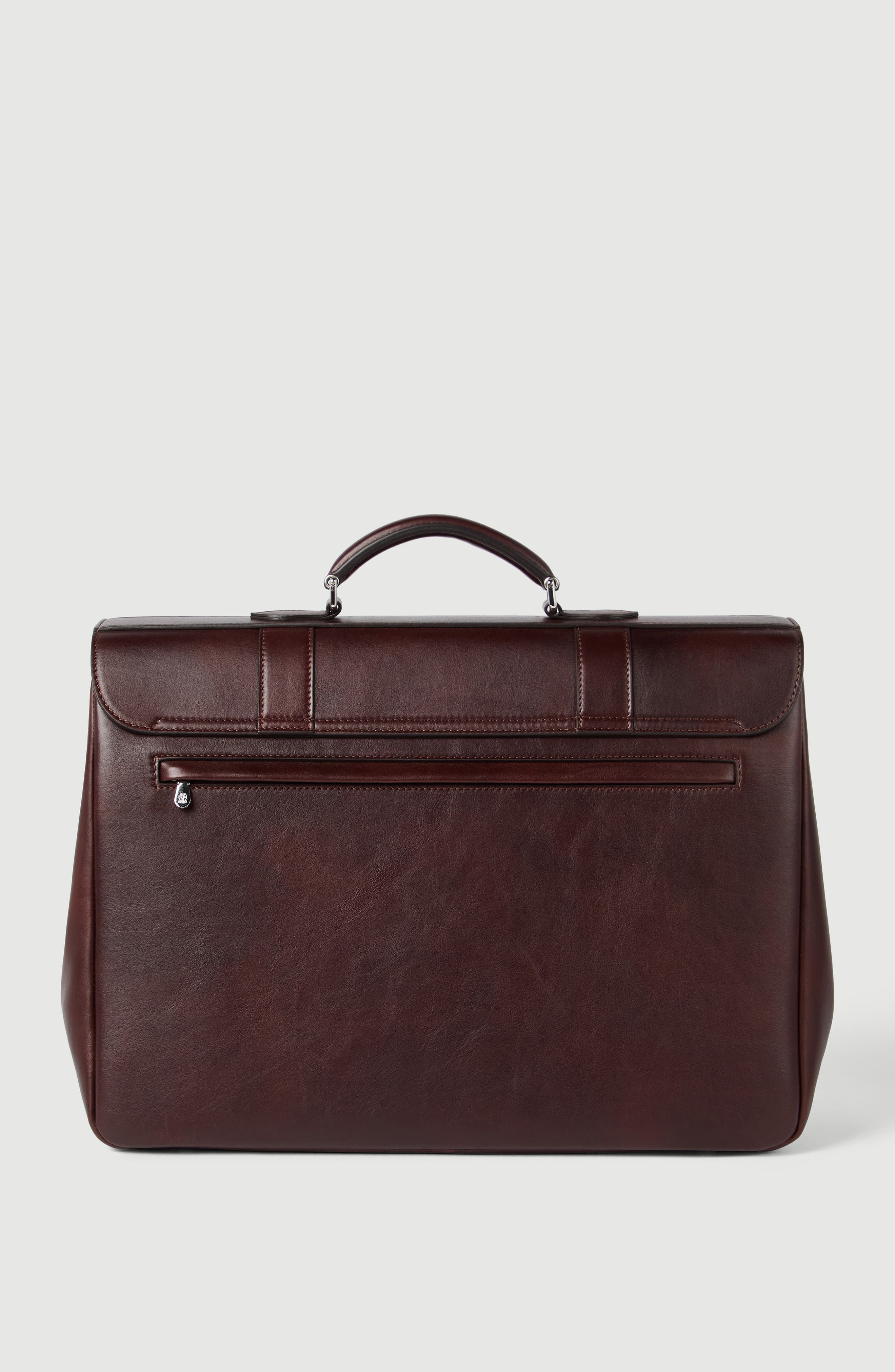 Calfskin briefcase, Alternate, color, Burgundy