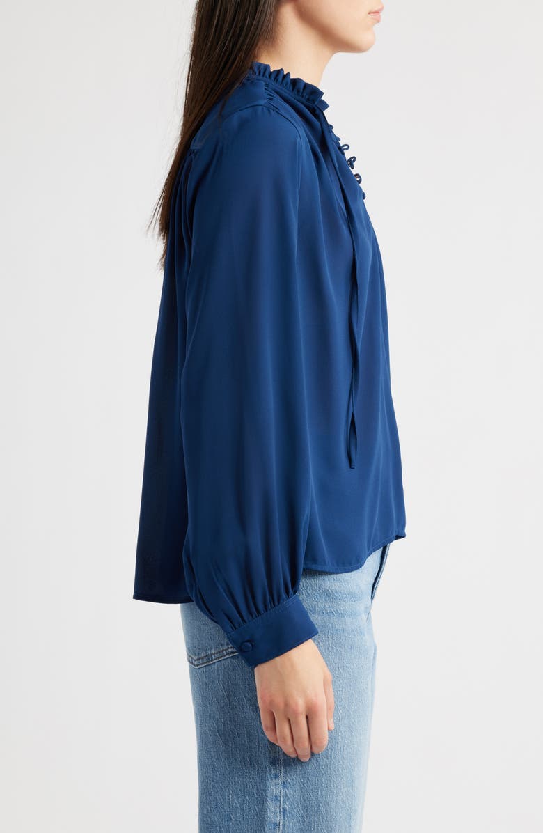 Madewell Shay Long Sleeve Chiffon Top, Alternate, color, Ink Blue
