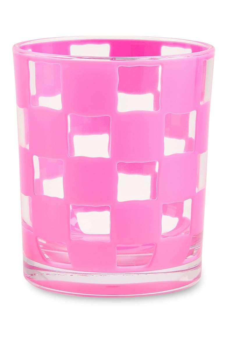 Set of 4 Pink Check Acrylic Tumblers, Alternate, color, PINK
