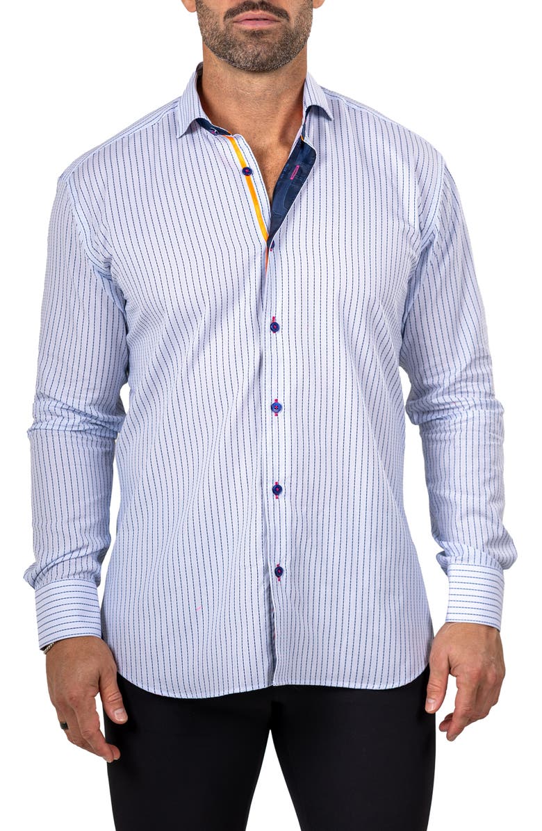 Maceoo Eins Marthy Contemporary Fit Cotton Button-Up Shirt, Main, color, 
