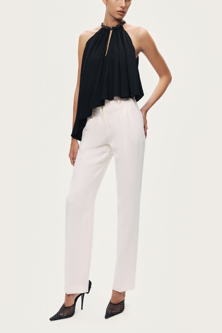 Embellished Halter Blouse, Alternate, color, Black