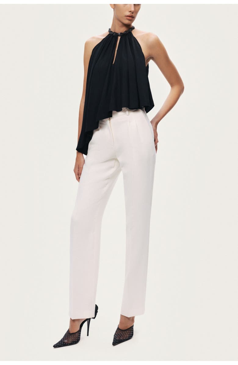 Nocturne Embellished Halter Blouse, Alternate, color, Black