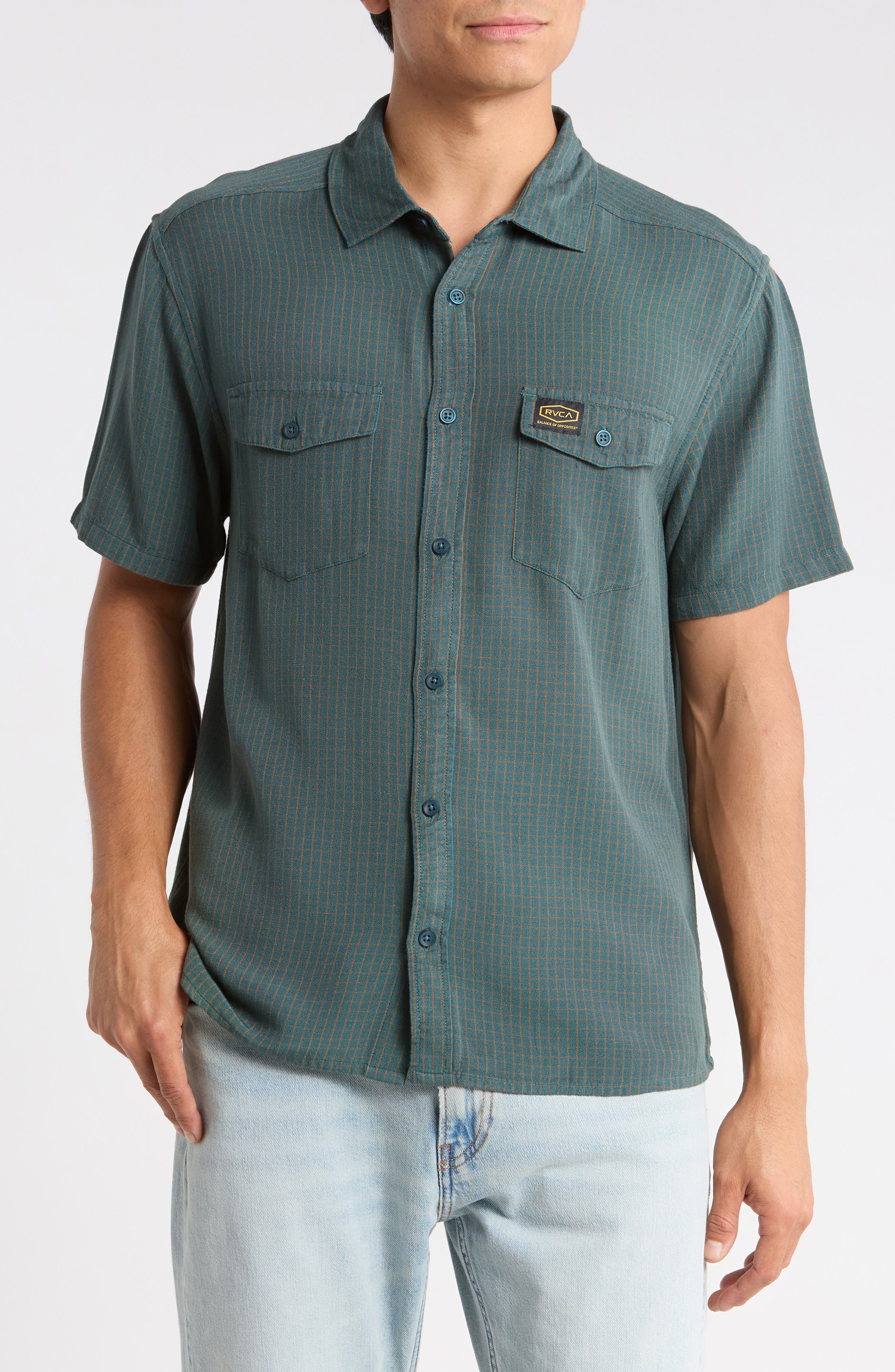 Exotica Stripe Short Sleeve Button-Up Shirt