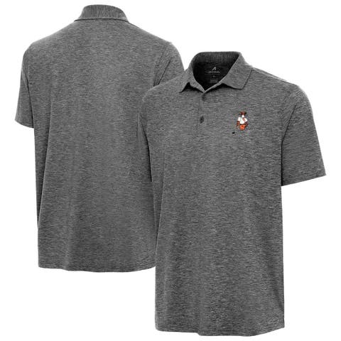 Men's Antigua  Heather Black Clemson Tigers Golfer Par 3 Polo