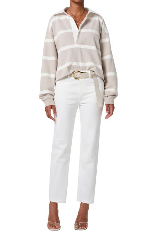 Citizen Of Humanity Aris Rugby Top In Sandatlas Pashmina Stripe In Sand Atlas Stripe