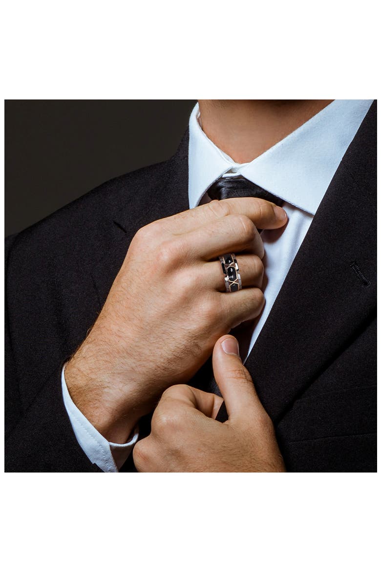 Men's Onyx Bang Ring, Alternate, color, BLACK