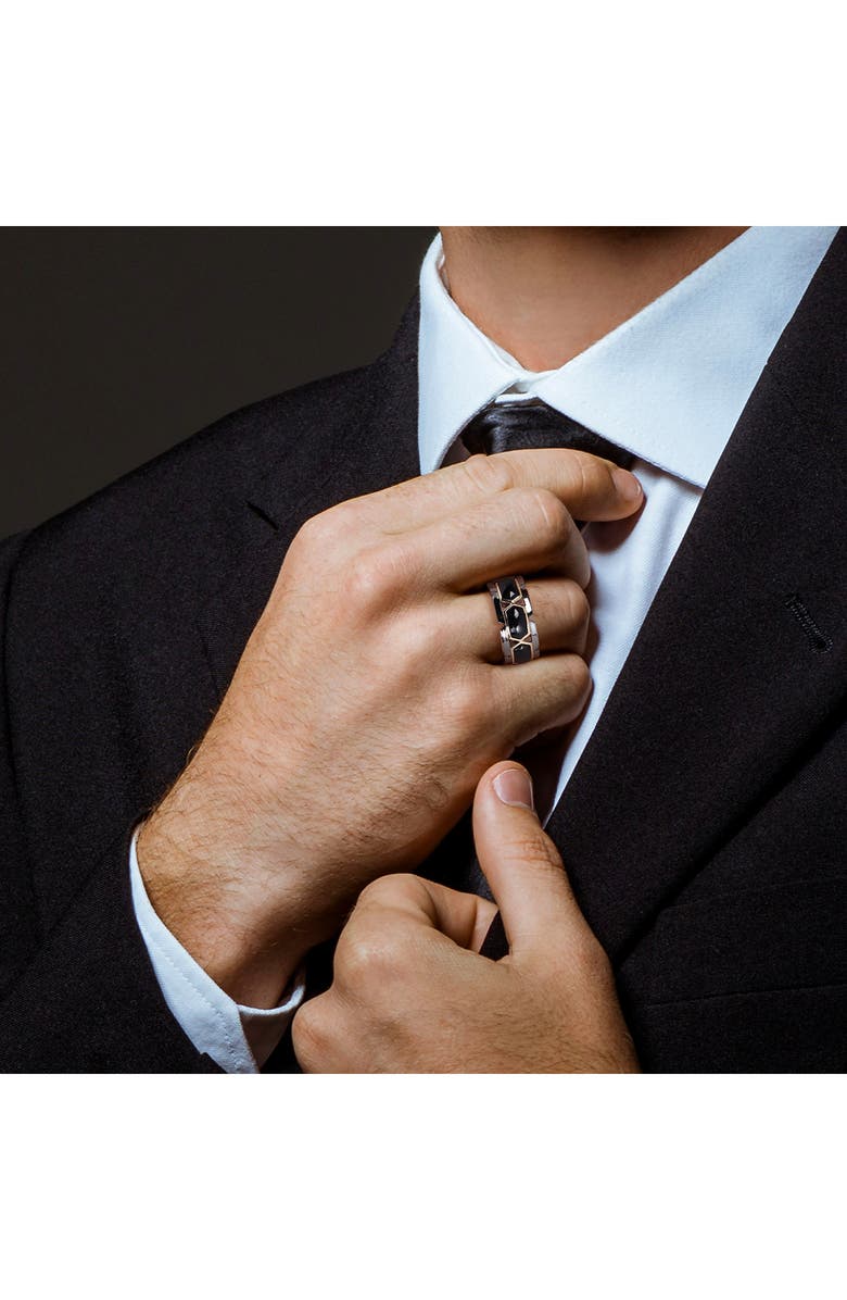 DELMAR Men's Onyx Bang Ring, Alternate, color, Black