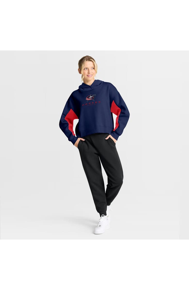 FANATICS Women's Fanatics Navy Columbus Blue Jackets Back Check Boxy Hoodie, Alternate, color, Navy