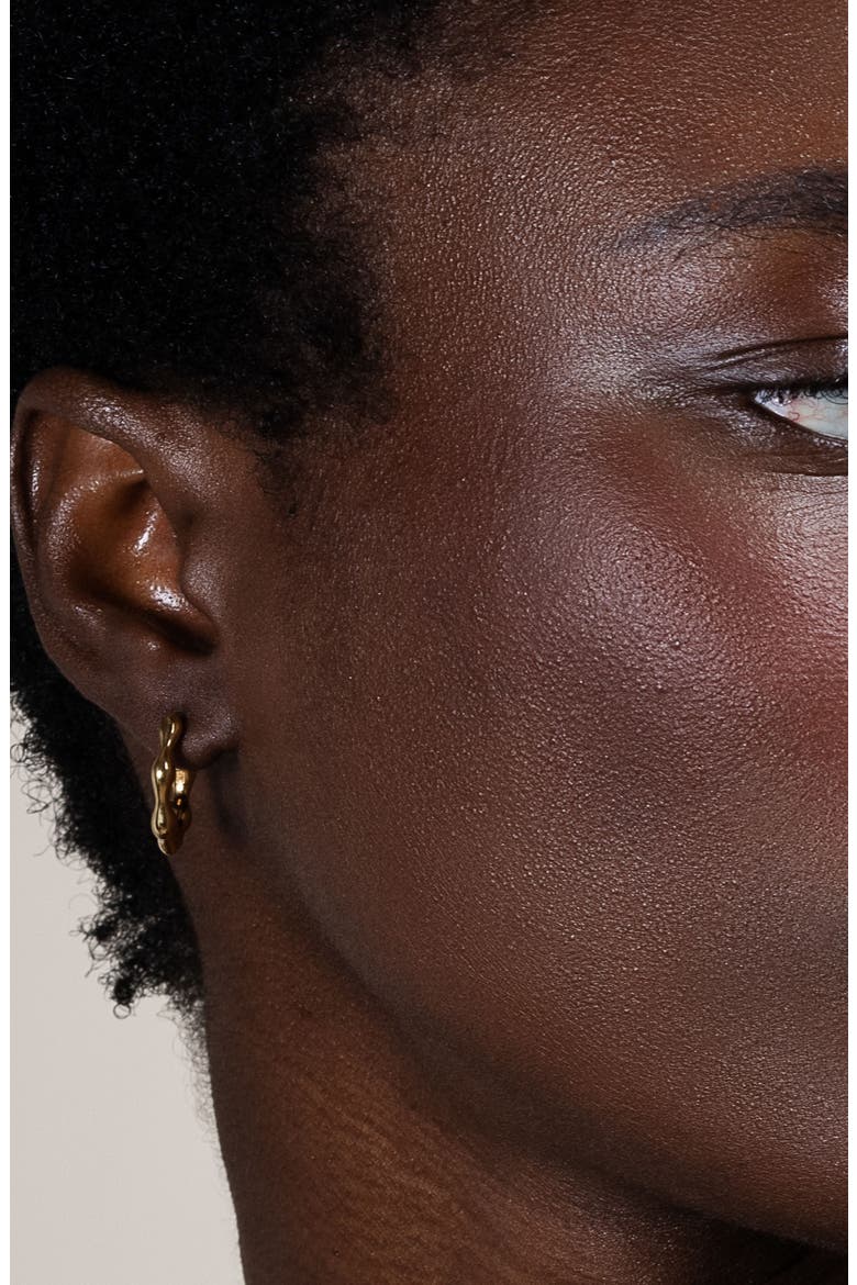 Waterfall Hinged Huggie Hoops, Alternate, color, Yellow Gold Vermeil