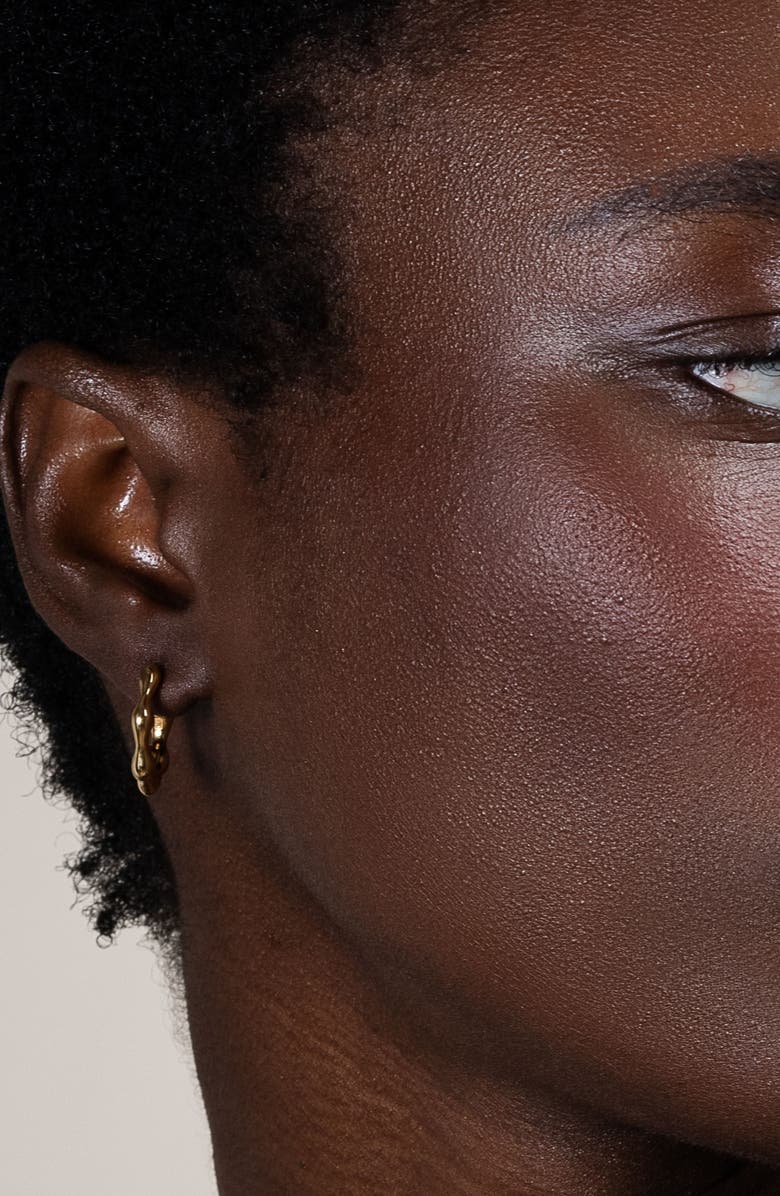 Dower & Hall Waterfall Hinged Huggie Hoops, Alternate, color, Yellow Gold Vermeil