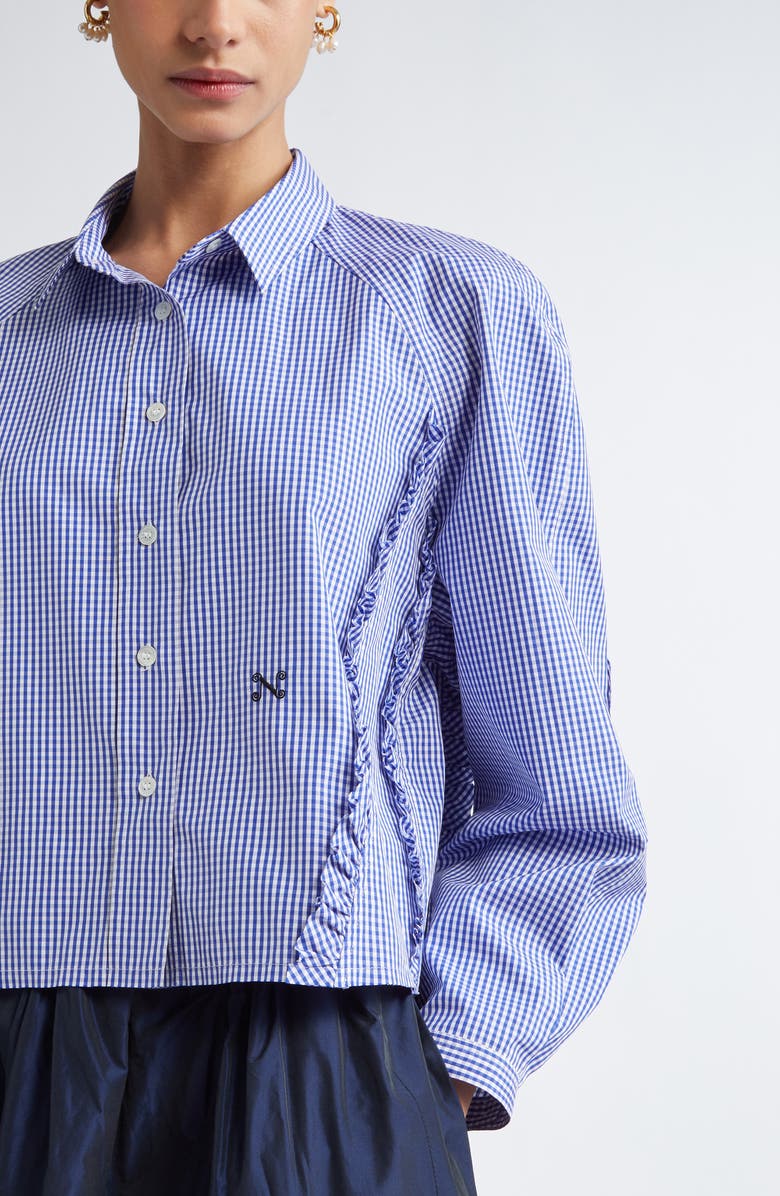 NACKIYÈ Ruffle Cotton Button-Up Shirt, Alternate, color,