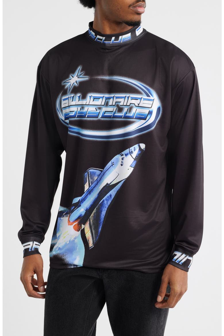 Discover Long Sleeve Jersey Shirt, Main, color, BLACK