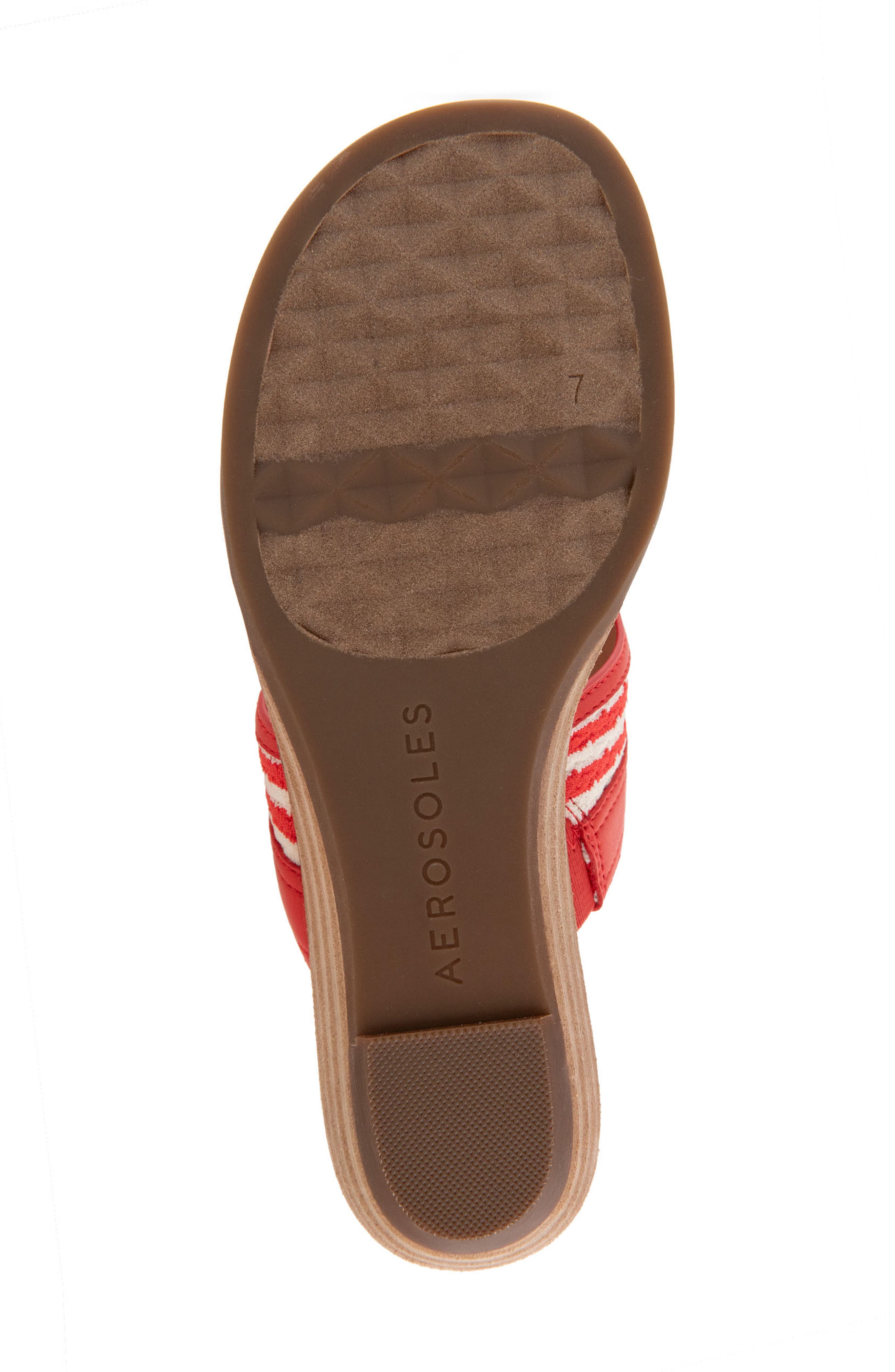 Aerosoles Gesa Thong Sandal, Alternate, color, Eggnog/ Racing Red Stripe