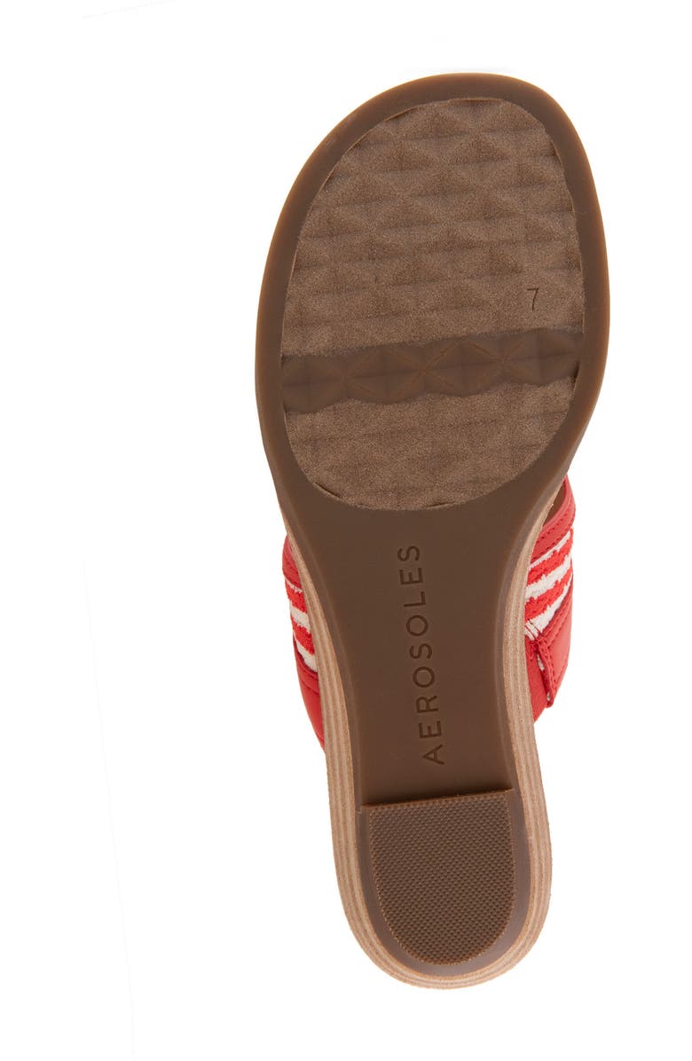 Aerosoles Gesa Thong Sandal, Alternate, color, Eggnog/ Racing Red Stripe
