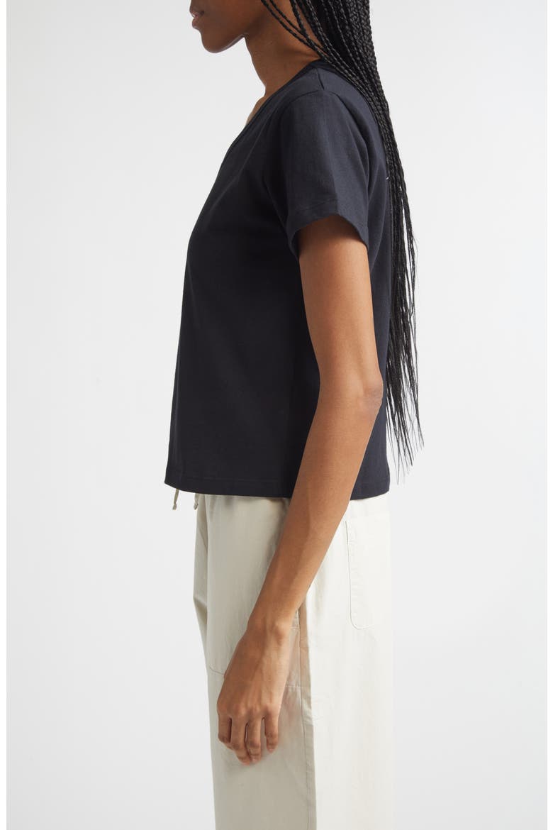 Margo V-Neck Cotton T-Shirt, Alternate, color, BLACK