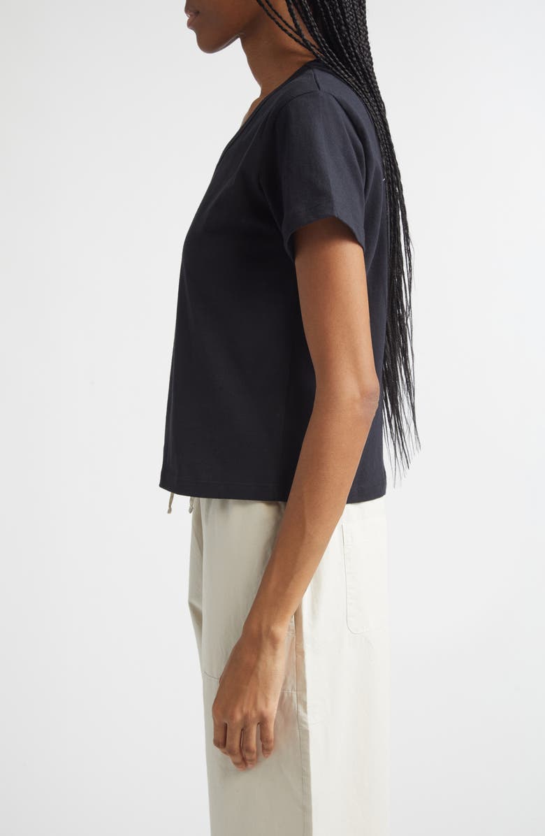 LESET Margo V-Neck Cotton T-Shirt, Alternate, color, Black