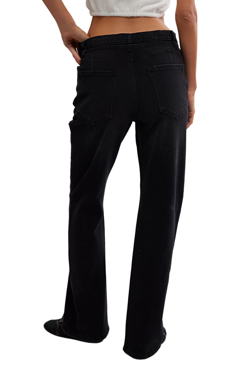 Free People Sabine Belted Slim Bootcut Jeans, Alternate, color, Smokeshow