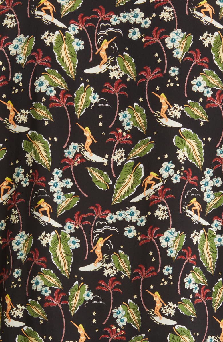 A.P.C. Lloyd Floral Short Sleeve Button-Up Camp Shirt, Alternate, color, 