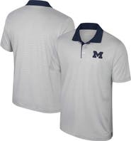 COLOSSEUM Men's Colosseum Gray Michigan Wolverines Big & Tall Tuck Striped Polo