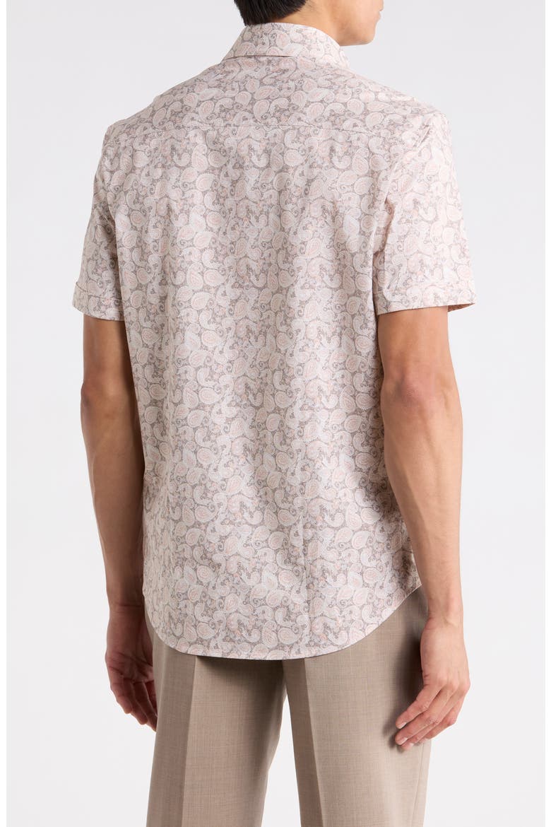 Short Sleeve Button Up Shirt, Alternate, color, PAPAYA
