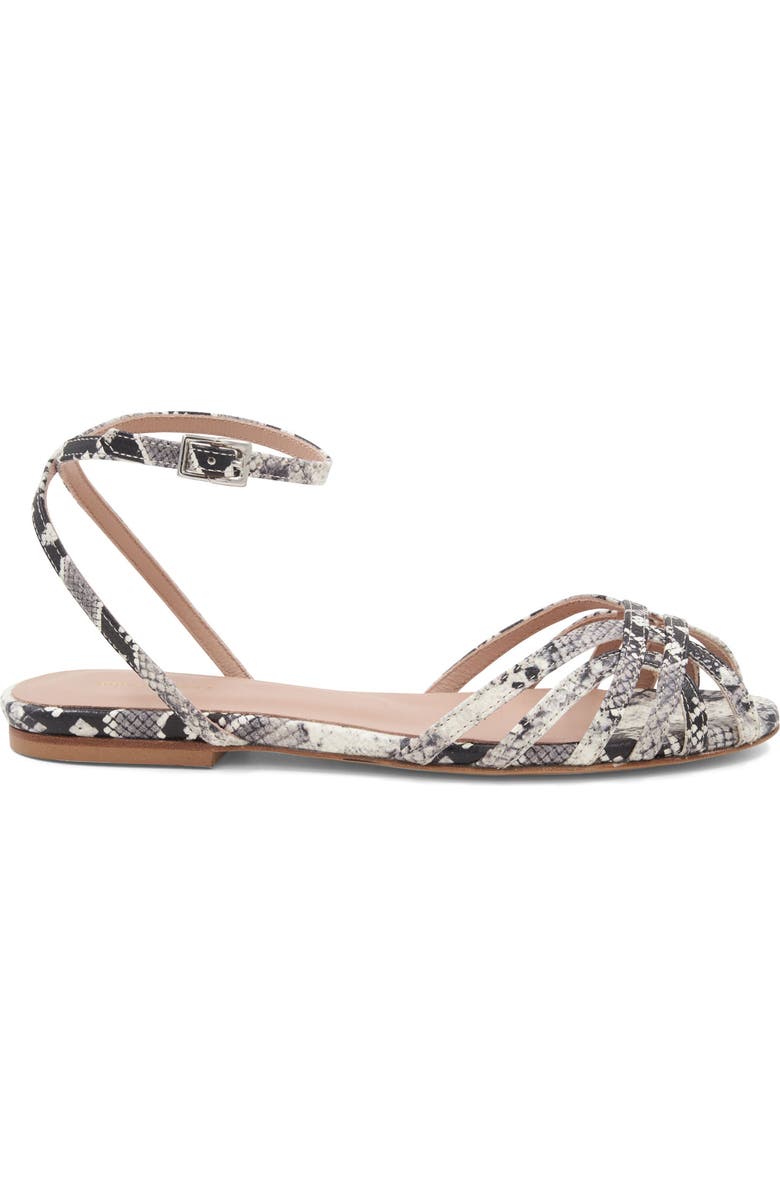Bruno Magli Marta Ankle Strap Sandal, Alternate, color, Black/ White Snake