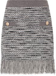 Milly Kali Fringe Tweed Sweater Skirt