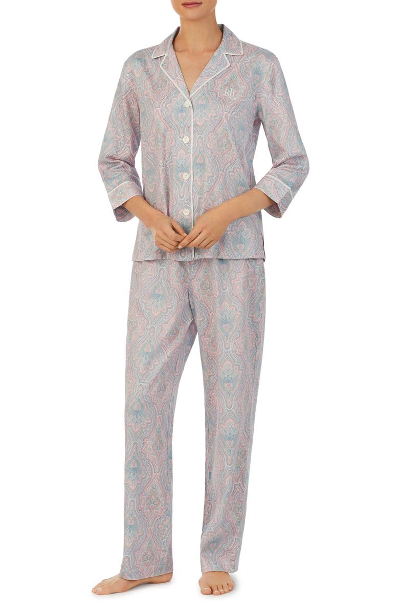Lauren Ralph Lauren Cotton Blend Pajamas, Main, color, 