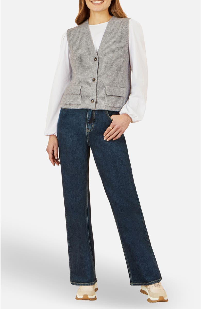 Yumi Knitted Pullover Waistcoat, Alternate, color, Grey