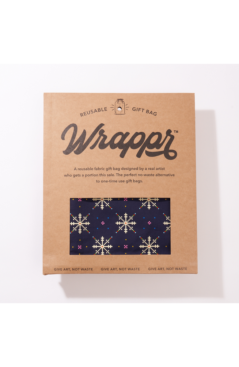 Wrappr Giftwrap Fabric Gift Bag by Kelsey Weigl | 22", Cotton, Alternate, color, Black