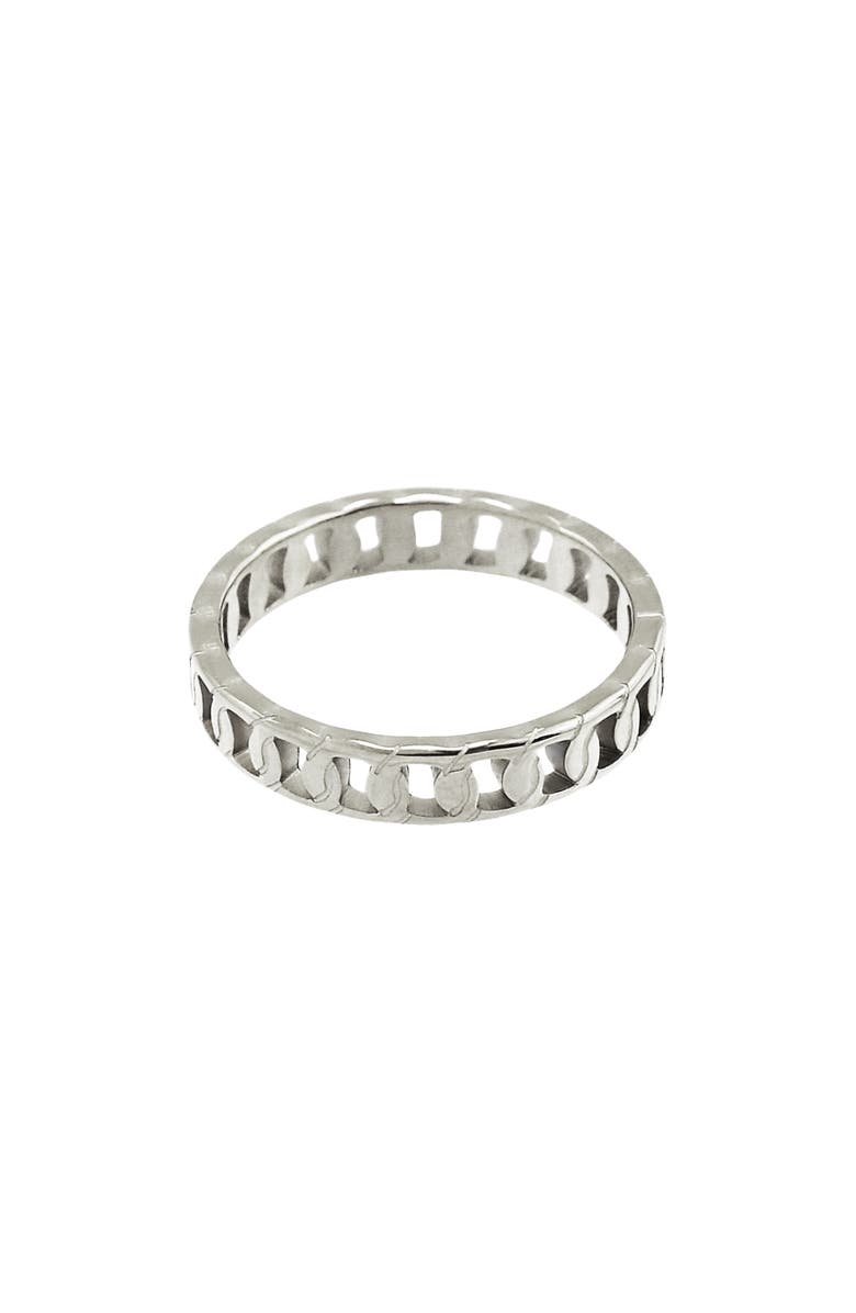 REBL Chain Band Ring, Alternate, color, Silver
