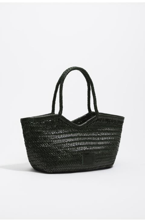 Large Braided Leather Shopper Bag