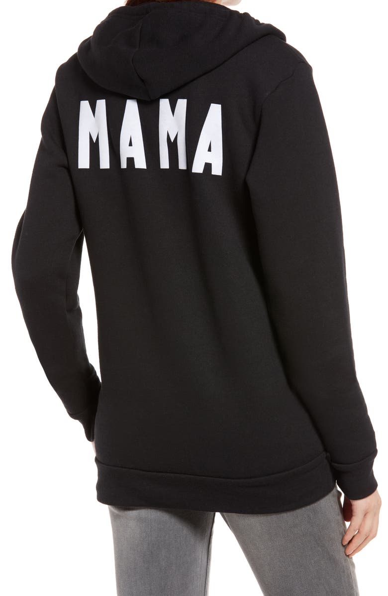 Bun Maternity Mama Fleece Maternity Zip Hoodie, Alternate, color, 