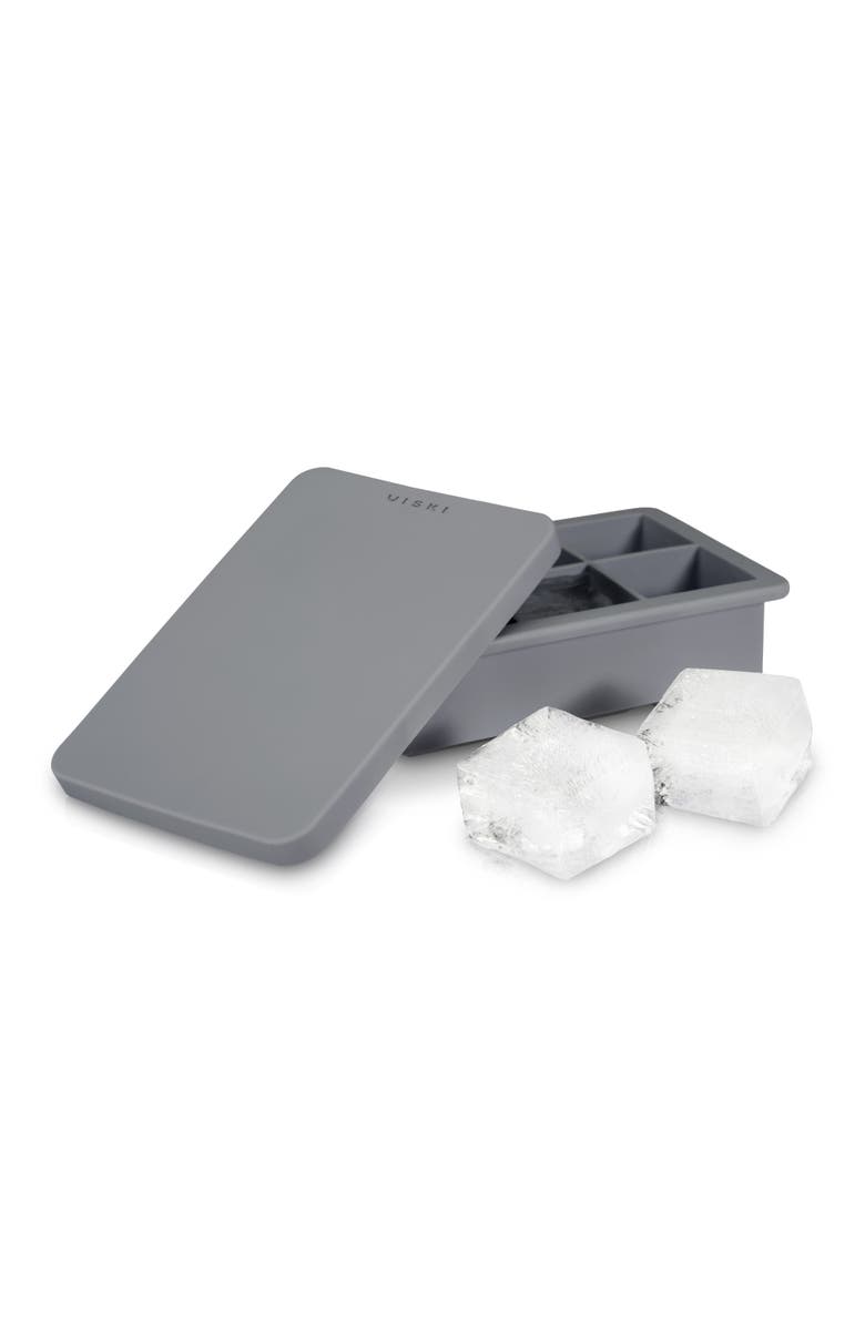 Viski Glacier Whiskey Ice Cube Tray with Lid in Grey, Alternate, color,