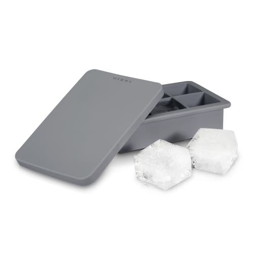 Viski Glacier Whiskey Ice Cube Tray With Lid In Grey