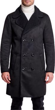 PAISLEY & GRAY Double Breasted Faux Shearling Lined Overcoat