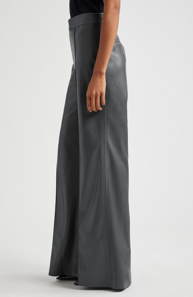 Alice + Olivia Dylan High Waist Faux Leather Flare Leg Pants, Alternate, color, 