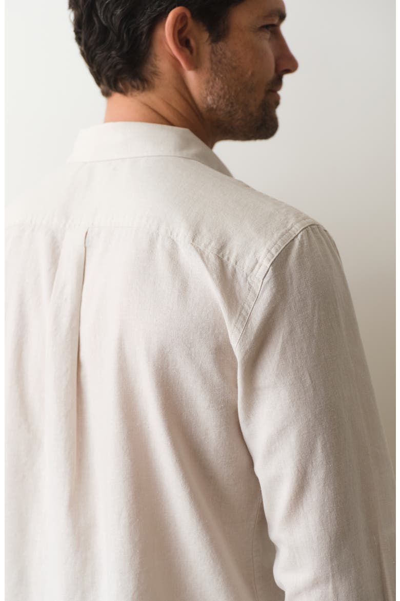 Better-than-Linen Hemp Blend Button-Up Shirt, Alternate, color, FLAX