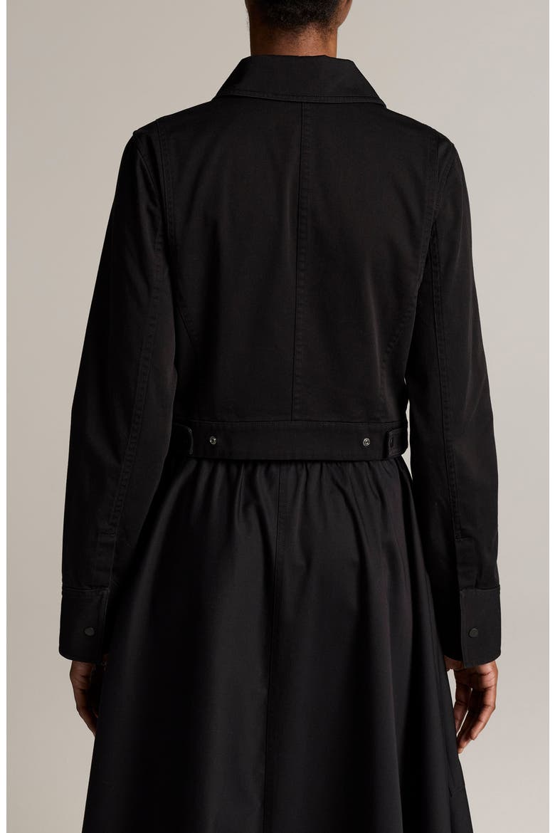 Shrunken Stretch Cotton Jacket, Alternate, color, BLACK