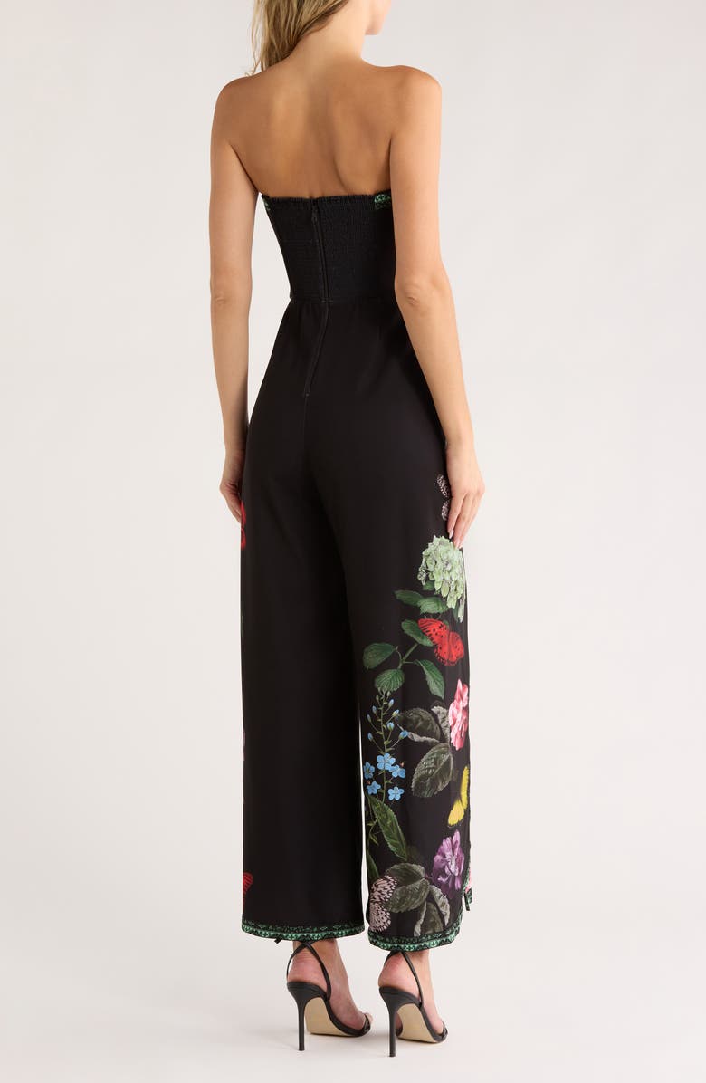 Alice + Olivia Berna Strapless Wide Leg Jumpsuit, Alternate, color,