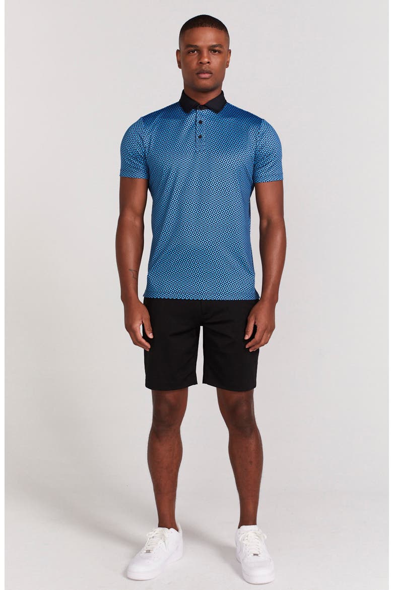Blake Geo Print Polo, Alternate, color, BLACK