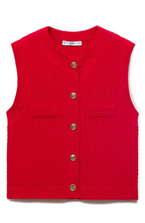 Mango Chunky Cable Stitch Sweater Vest In Red