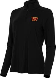 ANTIGUA Women's Antigua Black Washington Commanders Intent Quarter-Zip Sweatshirt