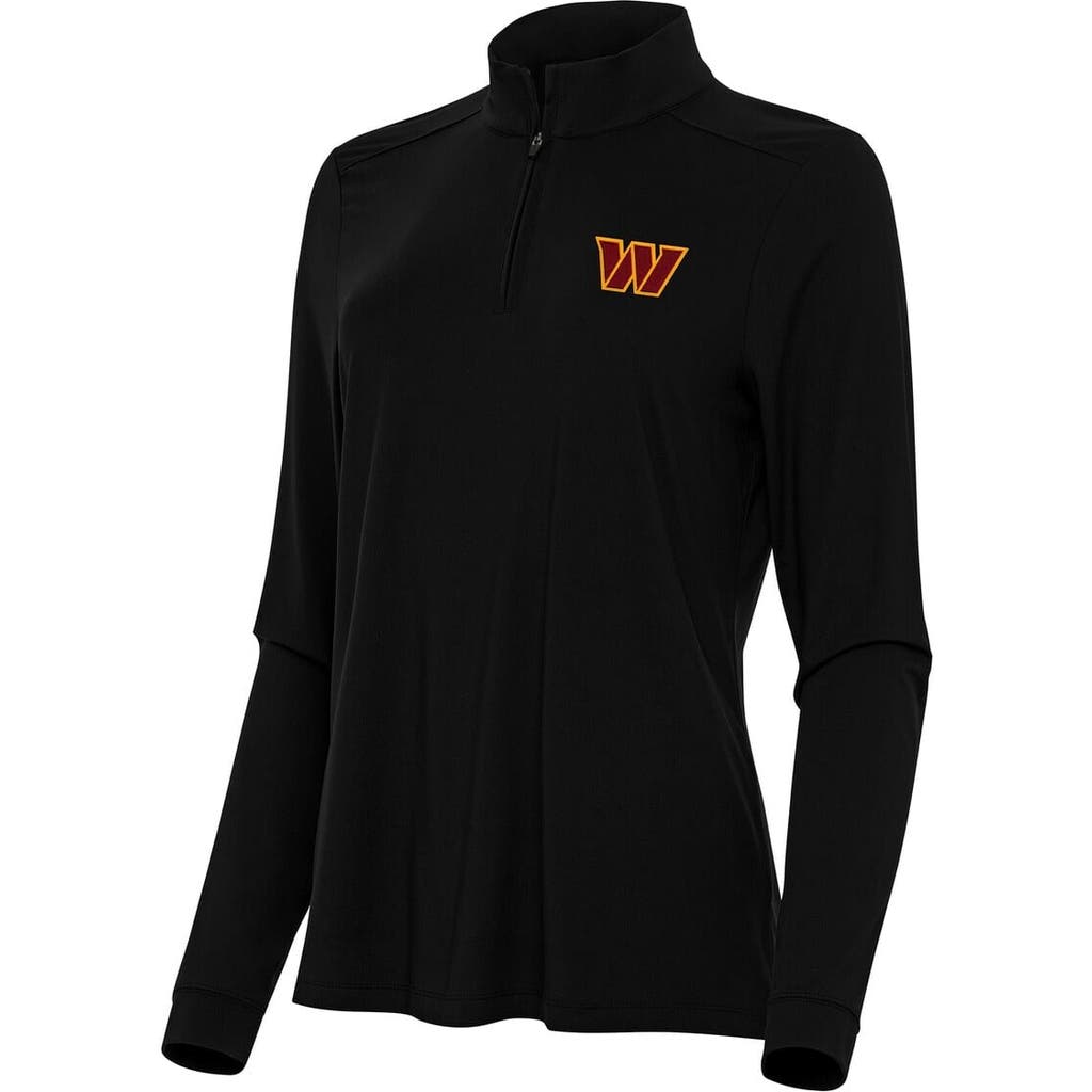 Antigua Black Washington Commanders Intent Quarter-zip Sweatshirt