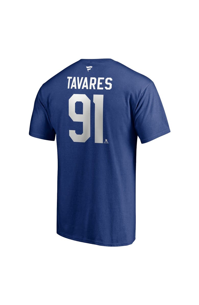 FANATICS Men's Fanatics Branded John Tavares Blue Toronto Maple Leafs Authentic Stack Name & Number Captain T-Shirt, Alternate, color, Blue