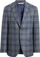 Jack Victor Midland Blue Windowpane Wool Sport Coat