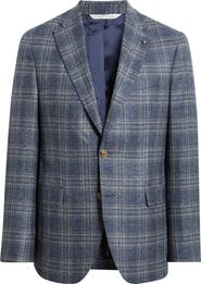 Jack Victor Midland Blue Windowpane Wool Sport Coat