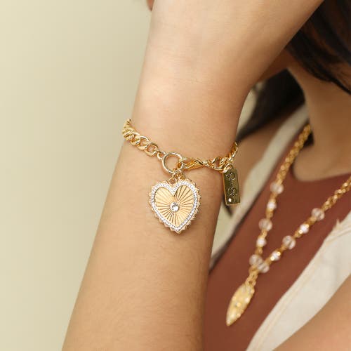 Jessica Simpson Heart Charm Bracelet In Gold