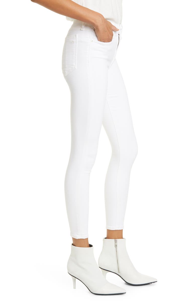 rag & bone Nina High Waist Ankle Skinny Jeans, Alternate, color, Wht